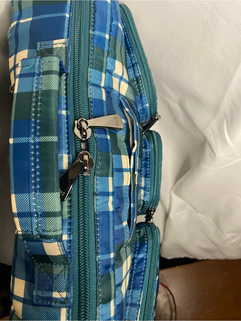 LUG Railcar Crossbody Bag Navy Plaid - Picture 14 of 16